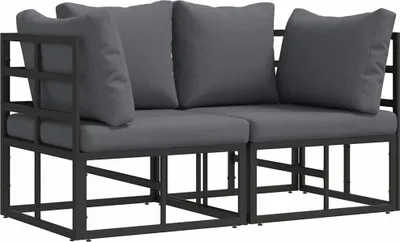 Immagine prodotto di Mobili da Esterno 2 Pezzo Nero e antracite 71,5 x 71,5 x 71 cm