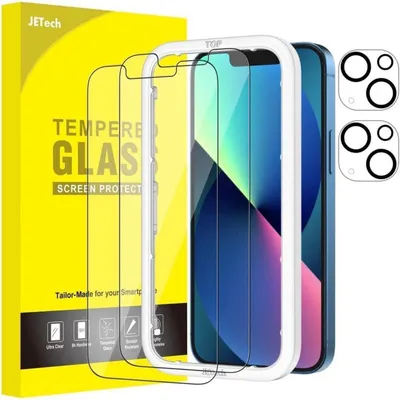 Produktbild von Displayschutzfolie für iPhone 13 6,1" mit Kameraschutz, 2 Stück