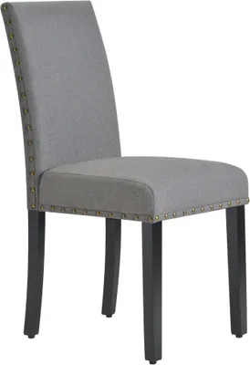 Produktbild von 2er-Set Esszimmerstühle Küchenstuhl mit Eiche Bein, Polsterstuhl Wohnzimmerstuhl mit Rückenlehne, Grau 48×43 × 97 cm
