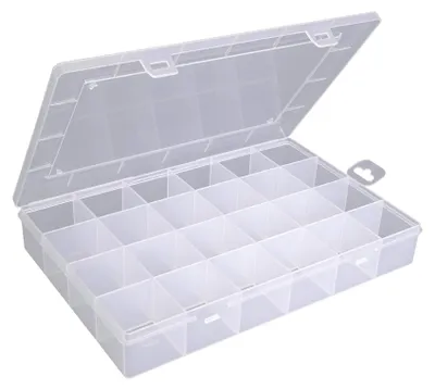 Image de Boîte de rangement Hünersdorff 601500, boîte de rangement en PP-Eco avec 24 compartiments, compacte