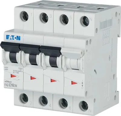 Produktbild von Überstromschutzschalter Serie 15kA 3+N-polig FAZ-C16/3N