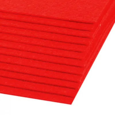 Produktbild von Bastelfilz 1 Bogen 20x30cm, 1,5-2mm stark, 300g/m² feste Qualität, 20 Farben, Farbe:rot