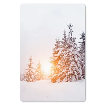 Produktbild von MuchoWow® Mauspad Mousepad Sonne - Bäume - Schnee 18x27 cm - Mousepads - Maus Mat - Pad - Mausunterlage