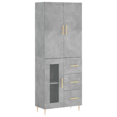 Produktbild von Highboard Betongrau 69,5x34x180 cm Holzwerkstoff