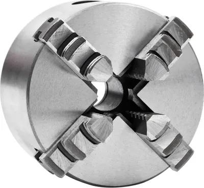 Image de VIDAXL -Klauenplatte mit 4 Becken selbst -Zentrieren von 80 mm Stahl