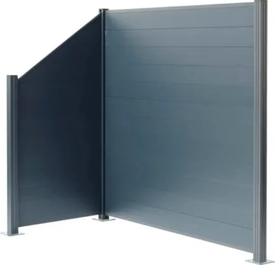 Produktbild von Abschlusselement floraworld Steckzaun-System Aluminium-Lamellen 90 x 180/120 cm anthrazit