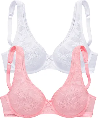 Produktbild von PETITE FLEUR T-Shirt-BH rosé + weiß Größe 90 Cup E