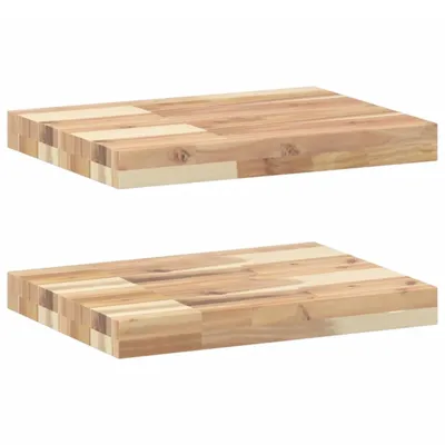 Zdjęcie produktu dla Półki ścienne, 2 szt., 60x30x4 cm, surowe lite drewno akacjowe