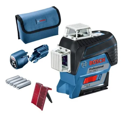 Obrázok produktu pre Bosch GLL 3-80 C Professional, 30 m, 0,2 mm/m, 4°, 120 m, Horizontálny / vertikálny, Červená