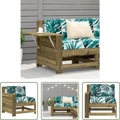 Produktbild von The Living Store Gartensofa mit Armlehne und Kissen Kiefernholz Imprägniert