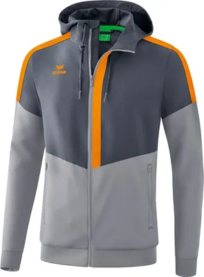 Produktbild von Erima Squad Tracktop Jacke Mit Kapuze Herren - Slate Grey / Monument Grey / New Orange