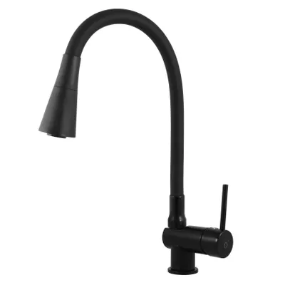 Obrázek produktu pro Slezák-RAV Vodovodní baterie dřezová s flexibilním ramínkem SEINA černá matná, Barva: černá matná, Rozměr: 1/2''