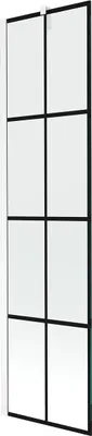 Produktbild von Mexen Next Badewannenabtrennung 1-flügelig 50 x 150 cm, schwarzes Gitter, weiß - 895-050-000-00-77-20