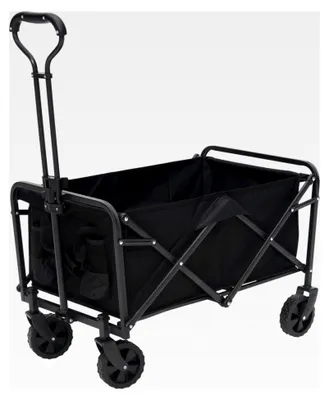Produktbild von Faltbarer Bollerwagen - 100 kg Tragkraft - Drehbare Räder - 90 x 50 x 75 cm - Verstellbar - Schwarz