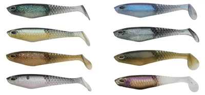 Productafbeelding van Berkley Cullshad 7,5 cm, 8 stuks, mixverpakking. Clearwater, rubberen shad, assortiment kunstaas