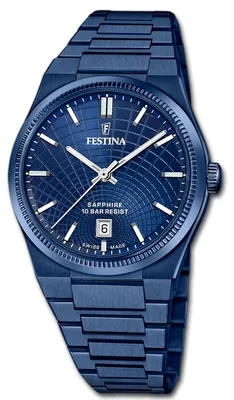 Produktbild von Festina Herrenuhr Swiss Made Armbanduhr Edelstahl blau D3UF20078/1