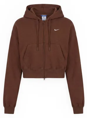 Produktbild von Nike Studio Fleece Oversize Cropped Kapuzenjacke Damen, Farbe:Braun, Größe:M