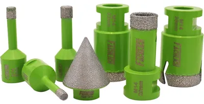 Produktbild von Diamant-Bohrkronen-Set 7-teilig mit Fasenfräser 6-35mm für Fliesen & Stein