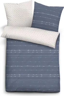 Produktbild von Biberna Mako Satin Wendebettwäsche 636141-290 Größe 200x200/2x80x80 cm blau