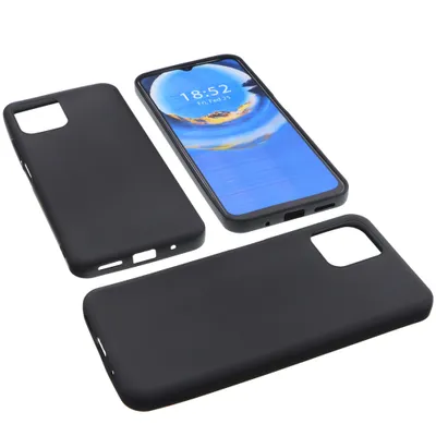 Produktbild von foto-kontor Hülle kompatibel mit Blackview A95 Tasche Gummi TPU Schutz Handytasche schwarz