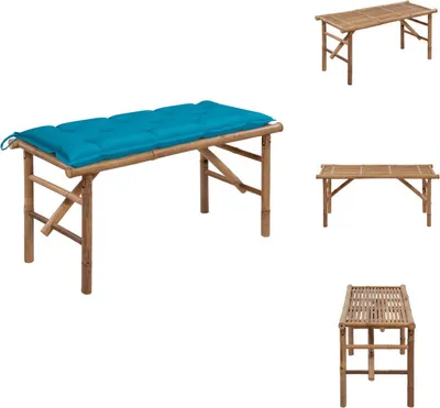Image de vidaXL Banc de jardin pliable avec support 118 cm Bambou - Bancs de jardin