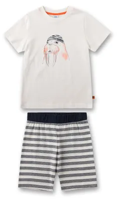 Produktbild von Sanetta Jungen-Schlafanzug kurz off-white Walross/Ringel 92