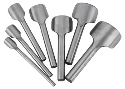 Lederlocher-Set, 7-teilig, halbrund, 10–40 mm, aus Stahl