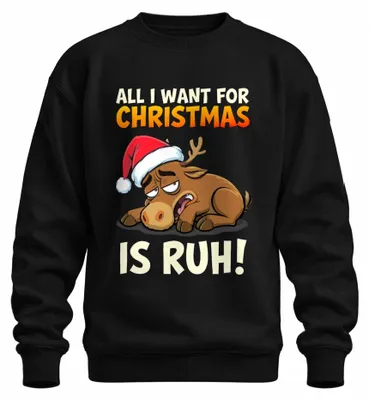 Immagine prodotto di All I Want For Christmas Is Roo Funny Reindeer Christmas Felpa Unisex Pullover, Nero, L
