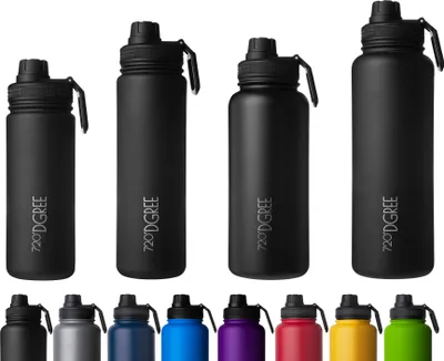 Produktbild von Edelstahl Thermo Trinkflasche noLimit 710ml - Doppelwandig + Gratis Sportdeckel
