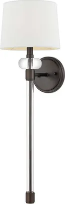 Produktbild von Wandlampe Metall Stoff 67,6 cm hoch in Bronze Antik Weiß Modern