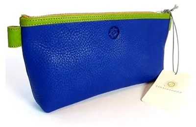 Produktbild von SONNENLEDER - Stiftemäppchen "BERIT GROSS" in Blau/Hellgrün aus echtem Leder