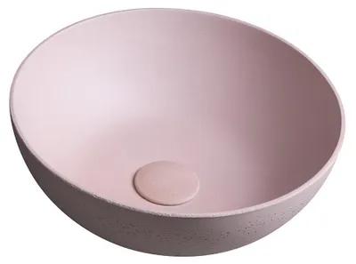 Produktbild von Sapho FORMIGO Betonwaschbecken zum Aufsetzen, Durchmesser 39cm, Rosa matt