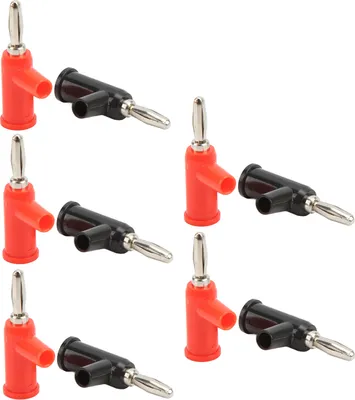 Produktbild von 10 Stück 4-mm-Bananenstecker, stapelbar, lötfrei, für Sicherheitszubehör