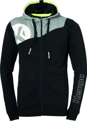 Produktbild von Kempa Handball Core 2.0 Freizeit Kinder Kapuzenjacke Sportjacke Jacke schwarz grau 140