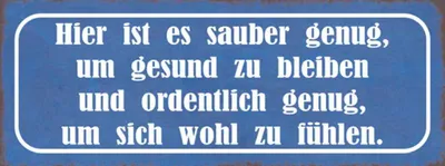 Produktbild von vianmo Holzschild 10x27 cm hier sauebr genug um gesund Dekoration