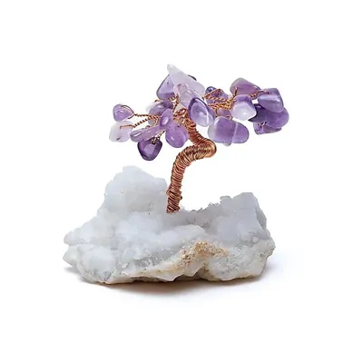 Produktbild von Edelsteinbaum Amethyst – ±5,5x5,5x7cm; 163g Set mit 2 Stück