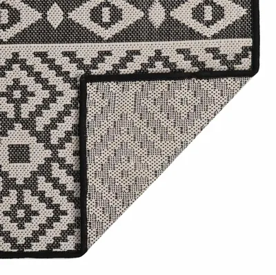 Produktbild von vidaXL Outdoor-Teppich Flachgewebe 160x230 cm Schwarz Gestreift
