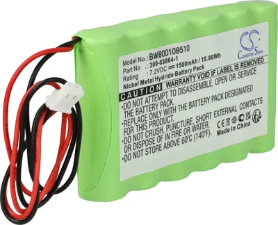 Produktbild von vhbw Akku Ersatz für 103-303689, 103-301179, 300-03864-1 für Alarmanlage, Alarmsystem (1500 mAh, 7,2 V, NiMH)