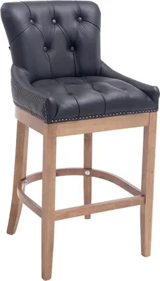 Produktbild von Barhocker HLO-CP26 Echtleder, Antik-hell schwarz