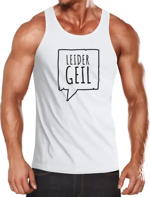 Produktbild von Herren Tanktop Leider Geil Muskelshirt Tank Top Achselshirt Moonworks® weiß XL