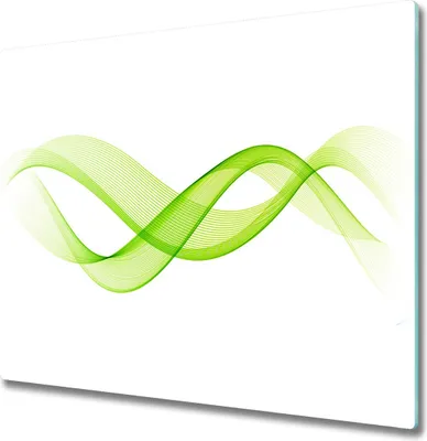 Imagen del producto de Plato de vitrocerámica para encimera, 60x52 cm. Protector de salpicaduras de vidrio. Tabla de cortar de vidrio. Diseño de ondas coloridas