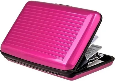 Zdjęcie produktu dla Go Go Gadget – Etui na karty kredytowe z aluminium – ochrona przed kradzieżą danych – portfel na banknoty – lekki uchwyt na karty – różowy