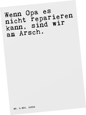 Produktbild von Mr. & Mrs. Panda Postkarte Wenn Opa es nicht... - Weiß - Geschenk, Sprüche, bester, Papa, Grußkarte, Fotokarte, Ansichtskarte, Postkarten, bildkarte, Opi, Großeltern