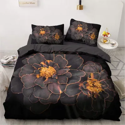 Zdjęcie produktu dla Omgoods - Komplet pościeli z kocem w kwiatowy wzór, vintage, 135 x 200 cm, wykonany z mikrofibry