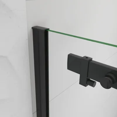 Produktbild von 100X200cm Duschkabine Duschabtrennung Dusche Schiebetür 8mm NANO Glas Duschwand Duschtür Schwarz