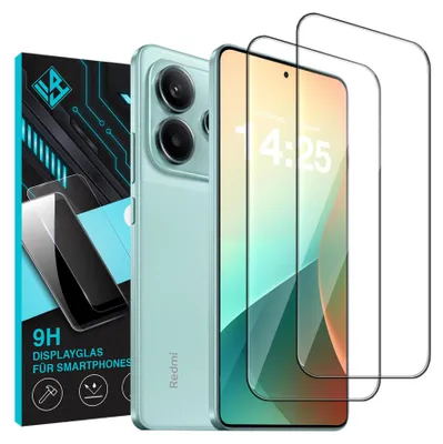 Produktbild von 2x 9H Schutzglas Displayschutzfolie für Xiaomi Redmi Note 14 5G Displayglas Displayschutz Glas Panzerfolie Schutzglasfolie