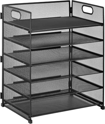 Productafbeelding van Bureauorganizer van metaal, 6 vakken, 32 x 23 x 40 cm, voor kantoorartikelen