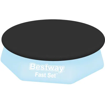 Produktbild von Bestway Plane PVC-Abdeckplane Poolabdeckung für Fast Set Pool Ø 244 cm Schwarz