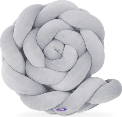 Produktbild von Light Grey - Geflochtene Bettschlange Bettumrandung für Babybett