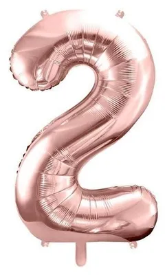 Obrázok produktu pre Fóliový balón číslo "2", 86 cm, ružové zlato